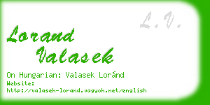 lorand valasek business card